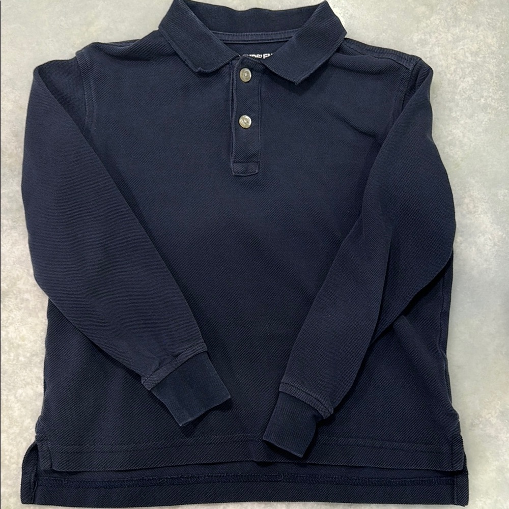 Navy Blue Long Sleeve Polo Shirt
